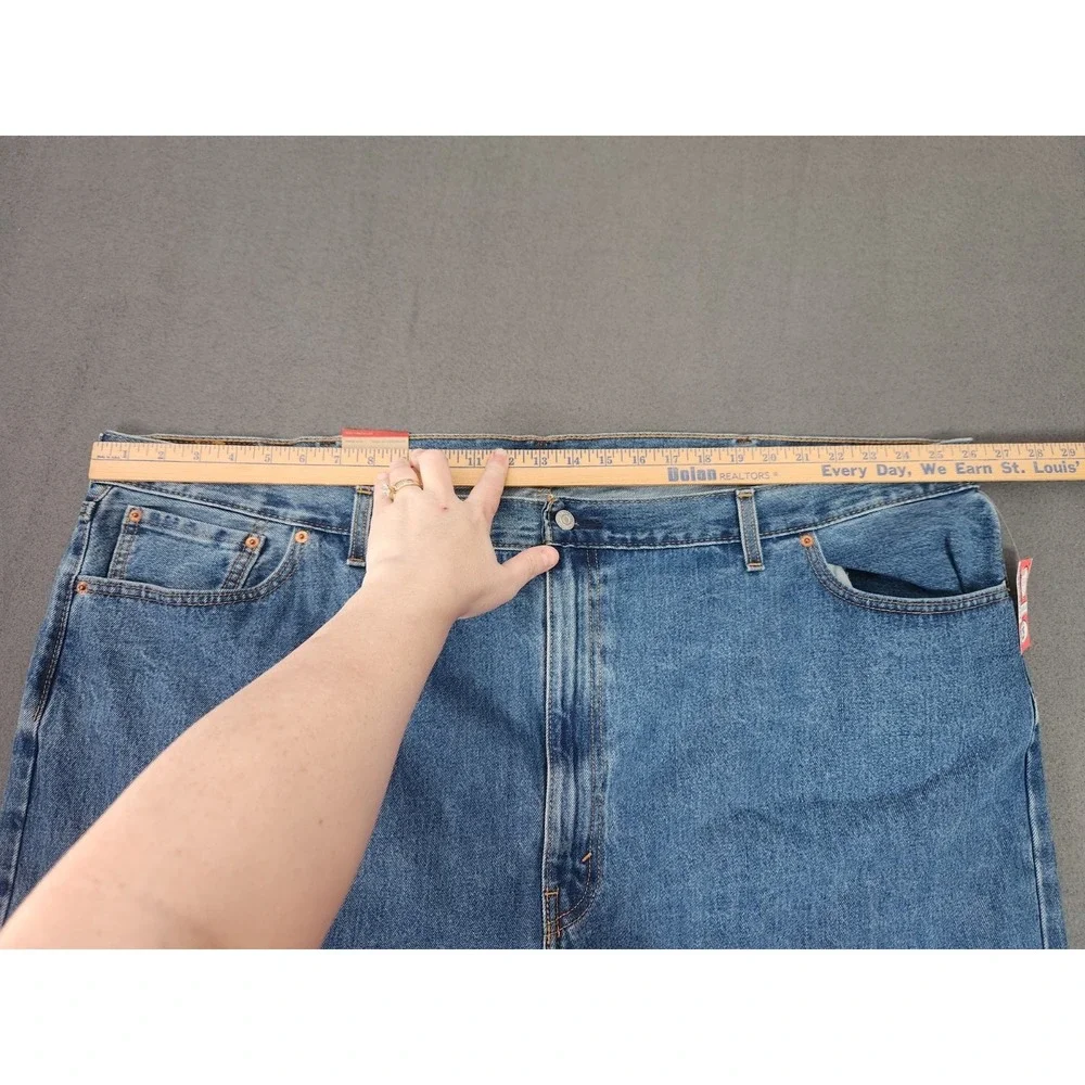 Levis 505 Jeans Men 54x30 Blue Straight Leg Zip Fly Denim Big & Tall Classic NEW